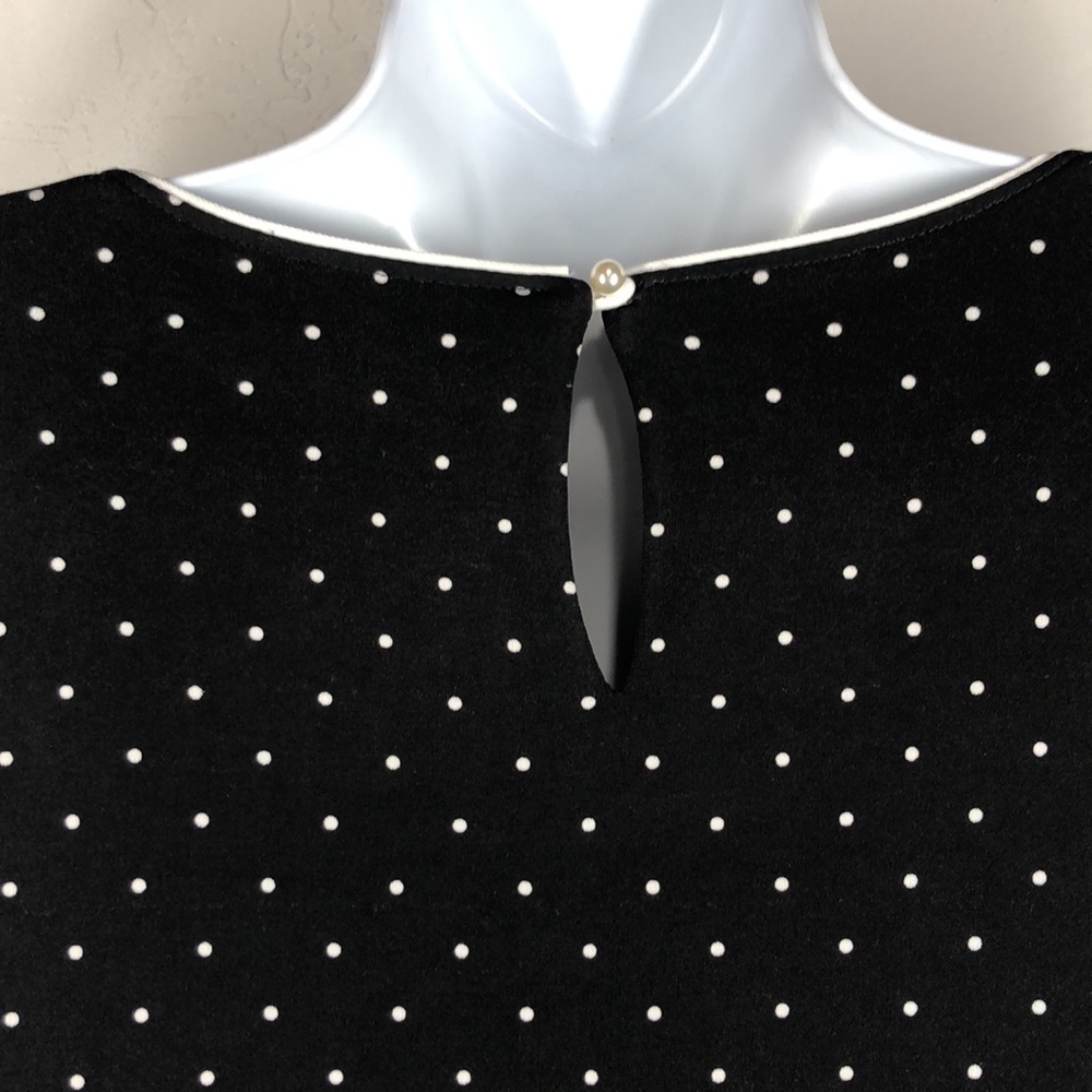 Karl Lagerfeld black and white polka dot blouse size large - Picture 8 of 10
